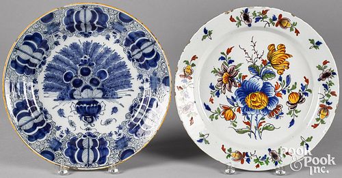 Two Delft chargers, mid 18th c.