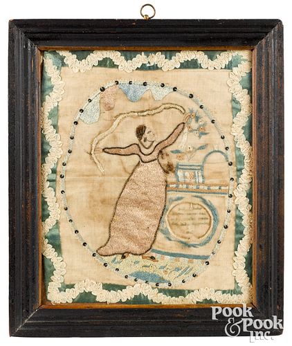 Lancaster, Pennsylvania silk on linen embroidery