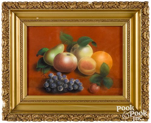 Pastel still life with fruit, late 19th c.