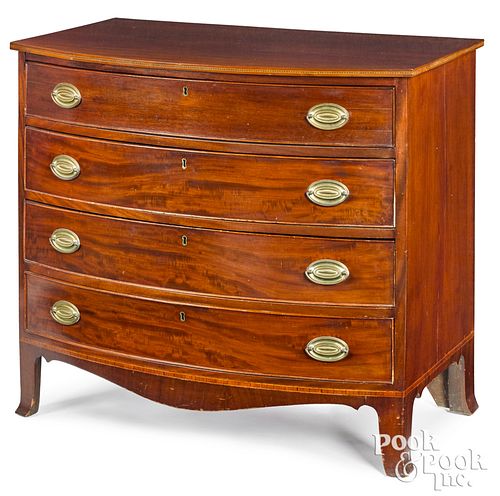 Massachusetts Federal bowfront chest of drawers