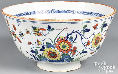Large Delft polychrome bowl, mid 19th c.