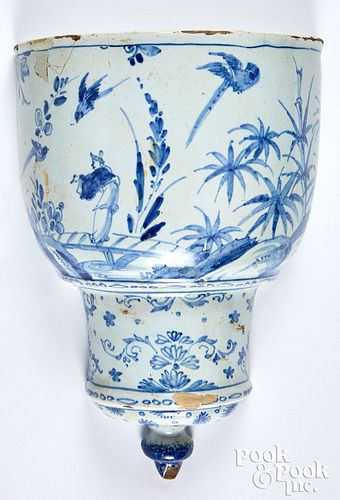 Delft blue and white wall pocket, mid 18th c.