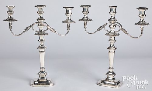 Pair of large Sheffield silver plate candelabra