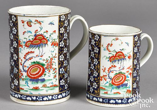Two English porcelain mugs, 18th c.