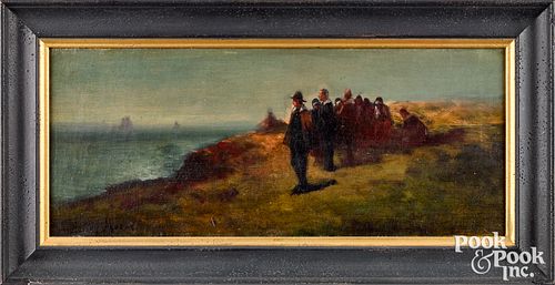 Edward Moran oil on canvas shoreline