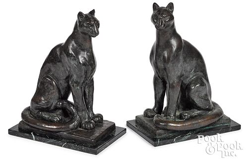 William Zorach bronze Pair of Pumas, ca.1950