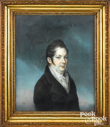 Pastel portrait of a gentleman with earring