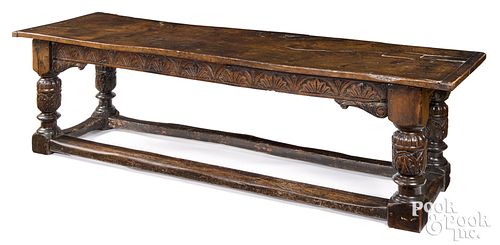 Jacobean oak refectory table, late 17th c.