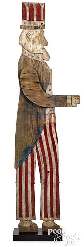 Painted pine Uncle Sam figure, early 20th c.