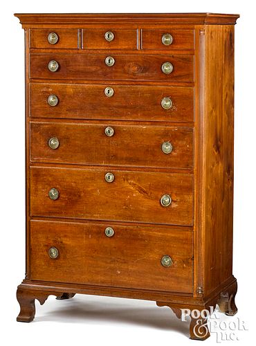 Pennsylvania walnut tall chest of drawers
