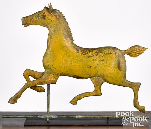 Swell bodied copper Hackney horse weathervane