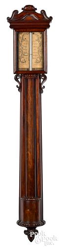English Lainton, Halifax mahogany stick barometer
