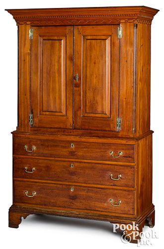 New York or New Jersey Chippendale linen press