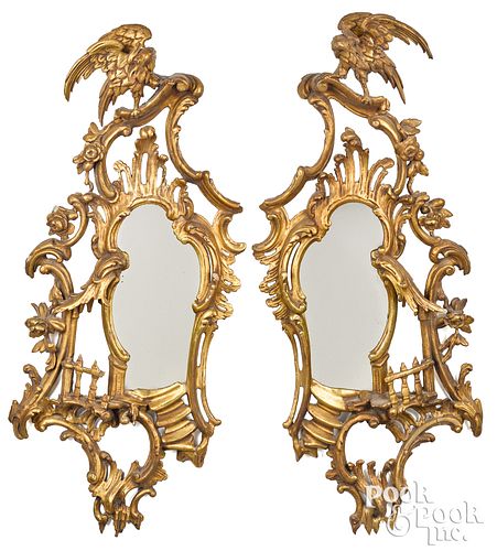 Pair of George III giltwood mirrors, ca. 1765