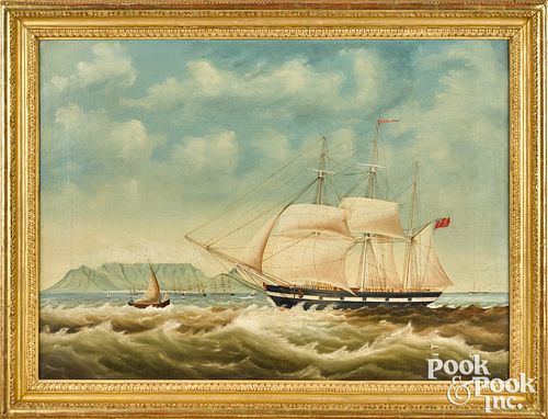Oil on canvas of the British schooner Neptune