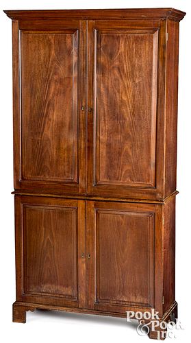 George III mahogany two-part cabinet, ca. 1770
