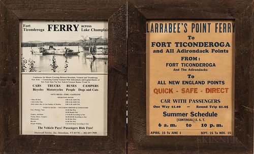 Five Framed Lake Champlain Ferry Broadsides