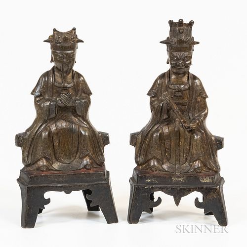 Set of Two Ming-style Bronze Figures