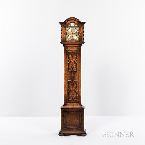 Small English Oak Tall Case Clock