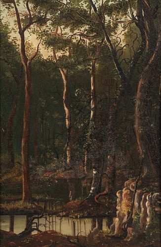 American School, 19th Century Pool in a Tangled Forest