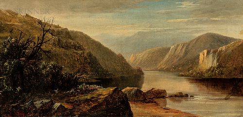 Harrison Bird Brown (American, 1831-1915) Waterway through the Mountains/A Maine Landscape