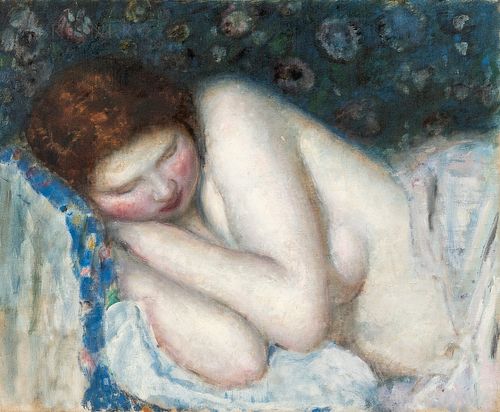 Frederick Carl Frieseke (American, 1874-1939) Half Nude Sleeping