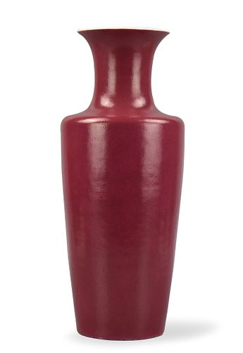 Chinese Carmine Glazed Vase, ROC Period