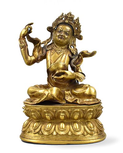 A Gilt-Bronze Figure Of Padmasambhava,17th C.