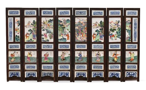 Set of 8 Chinese Famille Rose Panel, Tongzhi P.