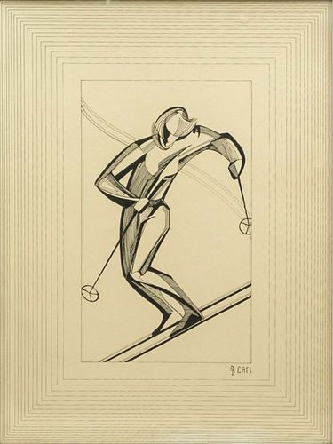 Joan Carl, Skier, Serigraph