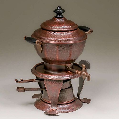 Joseph Heinrichs Hammered Copper Samovar Teapot c1905