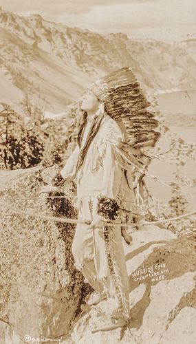 Burhl R. Harwood Photo Native American Crater Lake c1910s
