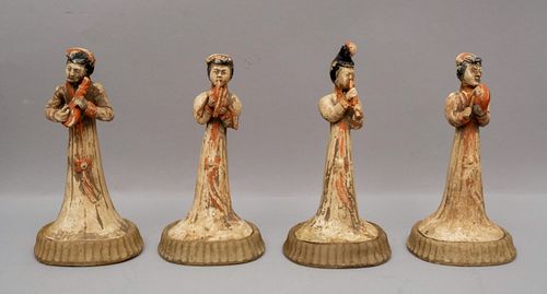 Quartet of Chinese Terracotta Grave Musicians