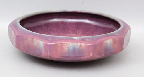 Fulper Art Pottery Flambe Violet Low Bowl