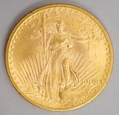 1908 American $20 Dollar Gold Coin