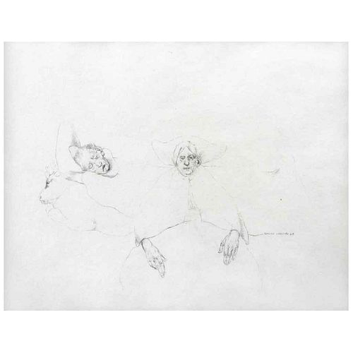RAFAEL CORONEL, Sin título, Firmado y fechado 68, Lápiz de grafito sobre papel, 27 x 33.5 cm | RAFAEL CORONEL, Untitled, Signed and dated 68, Graphite
