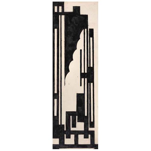 GERMÁN CUETO, Diseño para reja de fierro, 1936, Sin firma, Tinta sobre papel, 71.2 x 21.8 cm, Con certificado | GERMÁN CUETO, Diseño para reja de fier