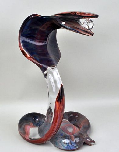 Studio Rosin Murano Glass Cobra Sculpture