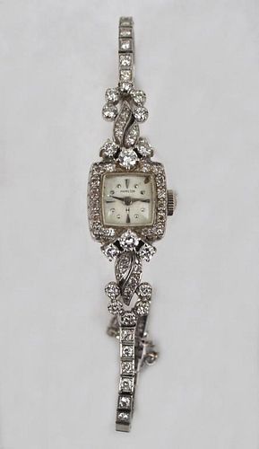 14K White Gold Ladies Hamilton Diamond Watch