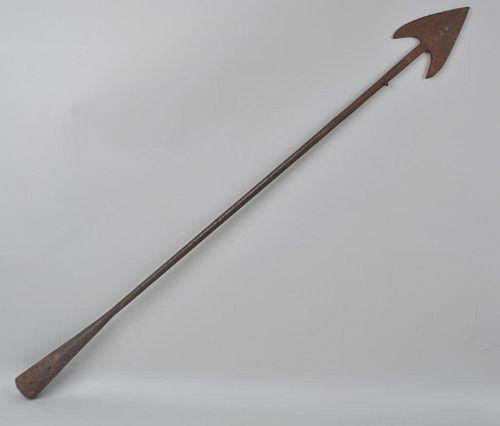 Large Wrought Iron Double Flue Whaling Harpoon