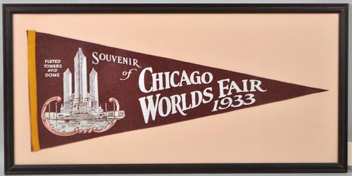 Framed Chicago World's Fair Pennant