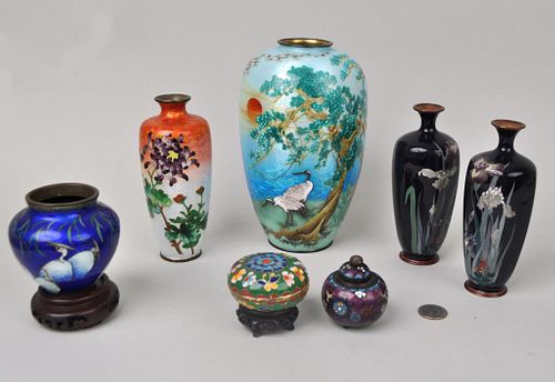 Group Seven Japanese Small Enameled Wares