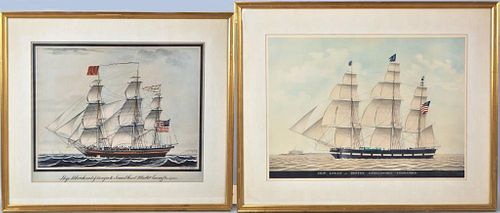 Pair Framed Clipper Ship Prints