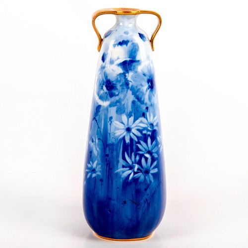 Doulton Burslem Blue Floral Vase