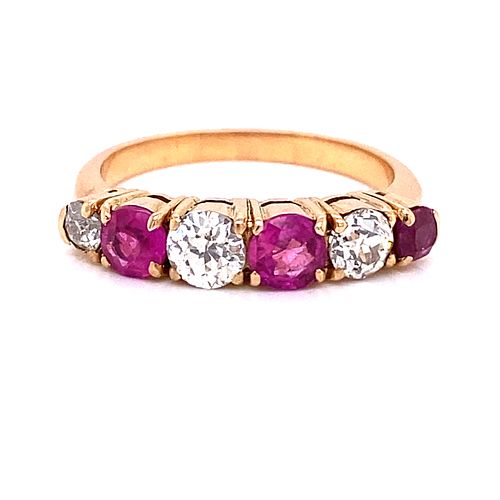 Edwardian 18k Diamond Ruby Ring