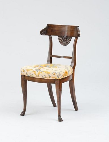ITALIAN NEOCLASSICAL STAINED FRUITWOOD SIDE CHAIR