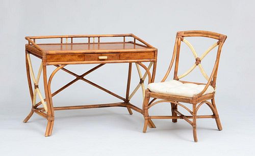RATTAN DESK AND CHAIR