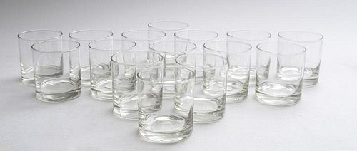 GROUP OF FIFTEEN CLEAR GLASS OLD FASHIONS