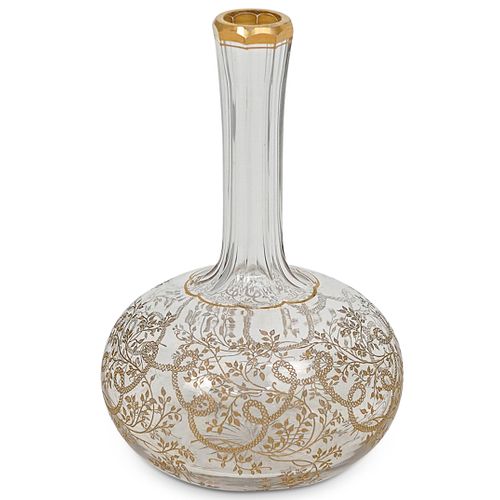 French Gilt Glass Bud Vase