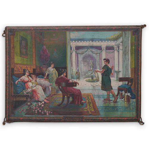 Large L. Sorbi "Poeta Romano" Italian Tapestry